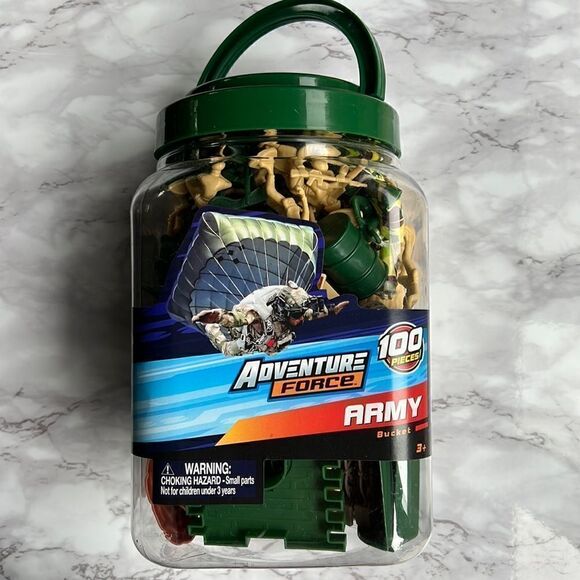 Army Bucket 100 Pieces Play Set - Picture 1 of 7